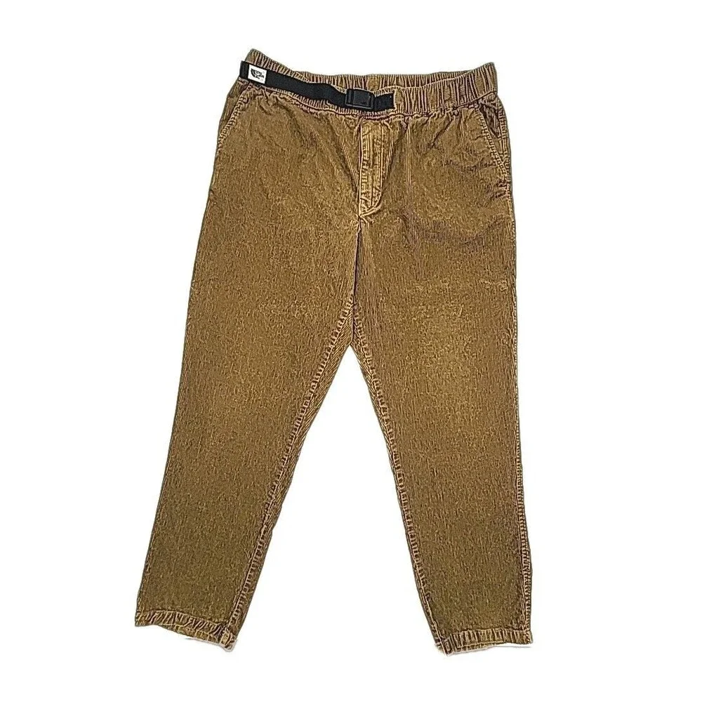 North Face Pants Cord Cordurory Size XL Brown Elastic Waist Pull-On Mens 36 x 29